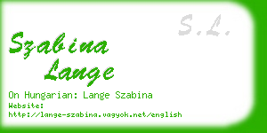 szabina lange business card